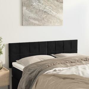 VidaXL 2 db fekete bársony fejtámla 72 x 5 x 78/88 cm