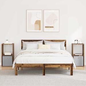 VidaXL Éjjeli asztal fiókkal 2 pcs Öreg fa 35 x 32 x 68,5 cm Faanyag