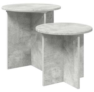 Kisasztal készlet tárolóval 2 pcs Betonszürke Mérnöki fa