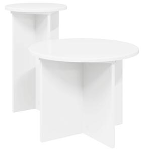 Kisasztal készlet tárolóval 2 pcs Fehér Szerelt Fa