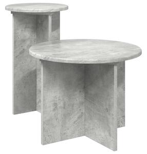 Kisasztal készlet tárolóval 2 pcs Betonszürke Szerelt Fa