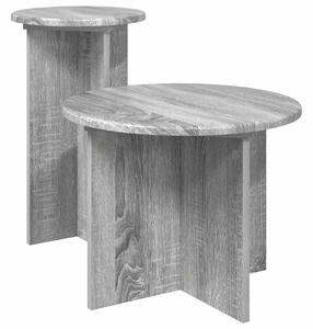 Kisasztal készlet tárolóval 2 pcs Szürke Sonoma Szerelt Fa