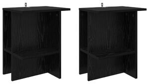 Dohányzóasztal 2 pcs Fekete Tölgy 40 x 30 x 49 cm Szerelt Fa