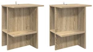 Dohányzóasztal 2 pcs Sonoma Tölgy 40 x 30 x 49 cm Szerelt Fa