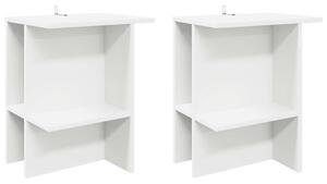Dohányzóasztal 2 pcs Fehér 40 x 30 x 49 cm Szerelt Fa