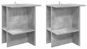 Dohányzóasztal 2 pcs Betonszürke 40 x 30 x 49 cm Szerelt Fa