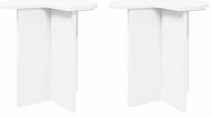 Oldal asztal tárolóval 2 pcs Fehér Ø 39 x 38 cm Szerelt Fa