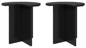 Oldal asztal 2 pcs Fekete Tölgy Ø 39 x 38 cm Szerelt Fa