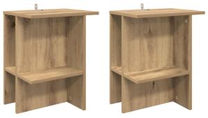 Dohányzóasztal 2 pcs Kézműves Tölgy 40 x 30 x 49 cm Szerelt Fa
