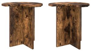 Oldal asztal 2 pcs Füstös Tölgy Ø 39 x 38 cm Szerelt Fa