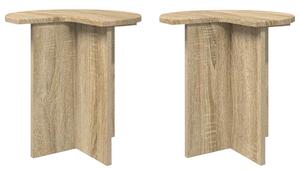 Oldal asztal 2 pcs Sonoma Tölgy Ø 39 x 38 cm Szerelt Fa