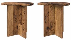 Oldal asztal tárolóval 2 pcs Antik Fa Ø 39 x 38 cm Szerelt Fa