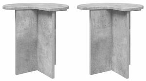 Oldal asztal 2 pcs Betonszürke Ø 39 x 38 cm Szerelt Fa
