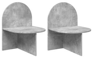 VidaXL Éjjeli asztal 2 pcs Betonszürke 48 x 49 x 65 cm Mérnöki fa