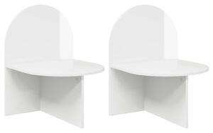 VidaXL Éjjeli asztal 2 pcs Magasfényű Fehér 48 x 49 x 65 cm Mérnöki fa