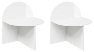 Éjjeli asztal 2 pcs Magasfényű Fehér 40 x 35,5 x 45,5 cm