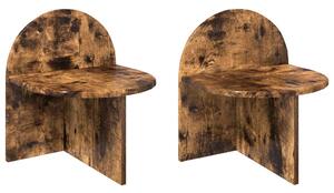 VidaXL Éjjeli asztal 2 pcs Füstös Tölgy 40 x 35,5 x 45,5 cm Mérnöki fa