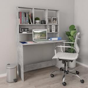 Betonszürke forgácslap íróasztal polcokkal 110 x 45 x 157 cm