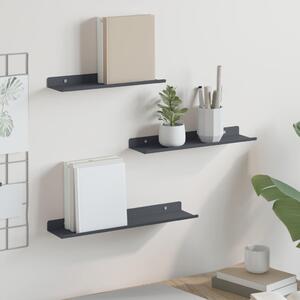 Lebegő polc 3 pcs Antracit 40 x 9 x 2,5 cm Acél
