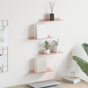 Lebegő polc 4 pcs Rózsaszín 30 x 9 x 2,5 cm Acél