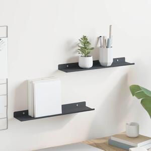Lebegő polc 2 pcs Antracit 40 x 8,5 x 2,5 cm Acél
