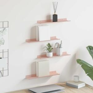 Lebegő polc 4 pcs Rózsaszín 40 x 8,5 x 2,5 cm Acél