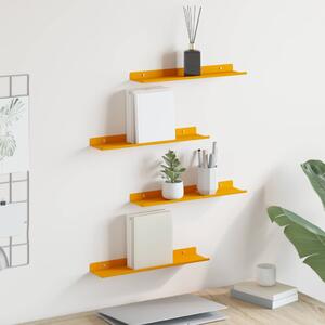 Lebegő polc 4 pcs Mustár sárga 40 x 8,5 x 2,5 cm Acél
