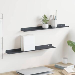Lebegő polc 2 pcs Antracit 60 x 8,5 x 2,5 cm Acél