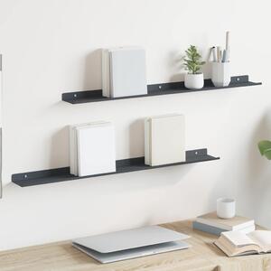 Lebegő polc 2 pcs Antracit 80 x 9 x 2,5 cm Acél