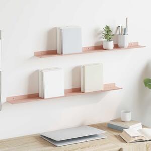 Lebegő polc Falra szerelhető 2 pcs Rózsaszín 80 x 9 x 2,5 cm
