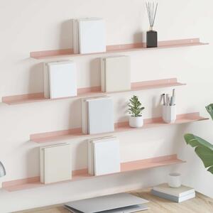 Lebegő polc 4 pcs Rózsaszín 100 x 9 x 2,5 cm Acél