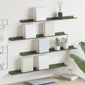 Lebegő polc 4 pcs Olajzöld 80 x 9 x 2,5 cm Acél