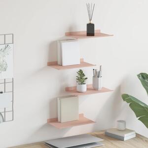 Lebegő polc 4 pcs Rózsaszín 30 x 18 x 2,5 cm Acél