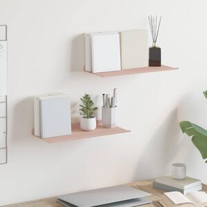Lebegő polc 2 pcs Rózsaszín 40 x 18 x 2,5 cm Acél