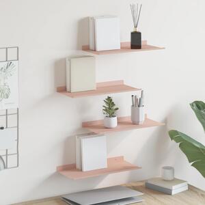 Lebegő polc 4 pcs Rózsaszín 40 x 18 x 2,5 cm Acél