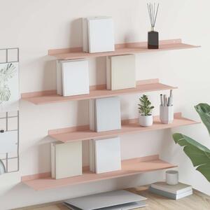 Lebegő polc 4 pcs Rózsaszín 80 x 18 x 2,5 cm Acél