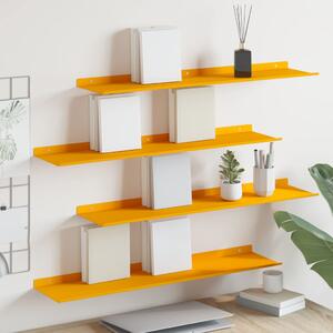Lebegő polc 4 pcs Mustár sárga 80 x 18 x 2,5 cm Acél