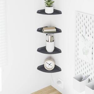 Lebegő polc polcokkal tárolóval 4 pcs Antracit 15 x 15 x 2 cm