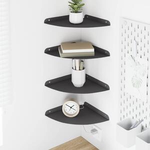 Lebegő polc polcokkal tárolóval 4 pcs Fekete 24 x 24 x 2 cm