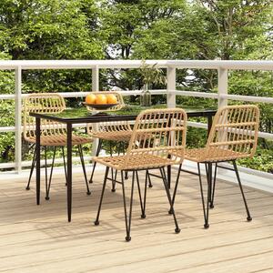 VidaXL 5 részes polyrattan kerti étkezőgarnitúra