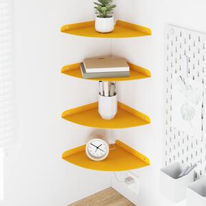 Lebegő polc polcokkal 4 pcs Mustár sárga 24 x 24 x 2 cm
