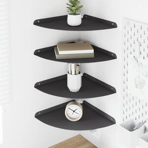 Lebegő polc polcokkal tárolóval 4 pcs Fekete 30 x 30 x 2 cm