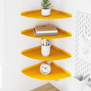 Lebegő polc polcokkal 4 pcs Mustár sárga 30 x 30 x 2 cm