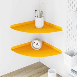 Lebegő polc polcokkal 2 pcs Mustár sárga 30 x 30 x 2 cm