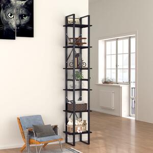 6-szintes fekete forgácslap könyvszekrény 40 x 30 x 210 cm