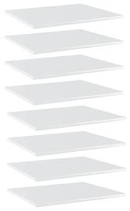 8 db magasfényű fehér forgácslap könyvespolc 60 x 50 x 1,5 cm
