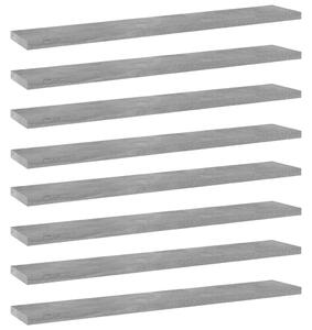 8 db betonszürke forgácslap könyvespolc 60 x 10 x 1,5 cm