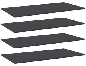 4 db szürke forgácslap könyvespolc 100 x 50 x 1,5 cm