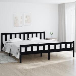 VidaXL fekete tömör fa ágykeret 200x200 cm