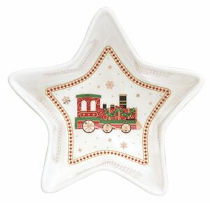 Karácsonyi porcelán csillag alakú tál - 15x5cm - Polar Express